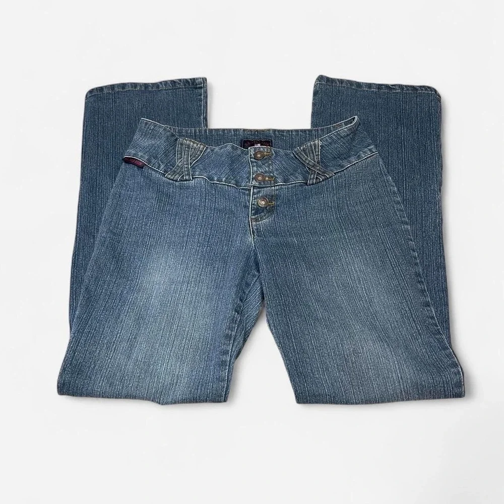Y2K Polo Assn Mid Rise Flare Jeans Split Hem Womens 9/10
